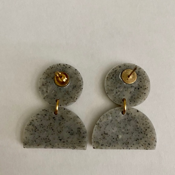 Polymer Clay Half Moon Dangle Earrings - Picture 2 of 4